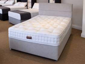 Relyon Double Size - CLEARANCE - Ex-Showroom - Welsh Flint Contour Headboard and Athena Divan Bed1