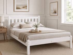 Friendship Mill Shaker White Low Footend Wooden Bed Frame1