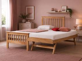 Land Of Beds Pentre Oak Wooden Guest Bed1