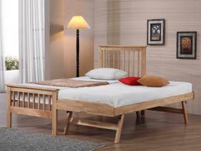 Land Of Beds Pentre Oak Wooden Single Guest Bed1