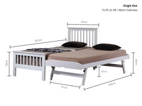 Land Of Beds Pentre White Wooden Guest Bed4