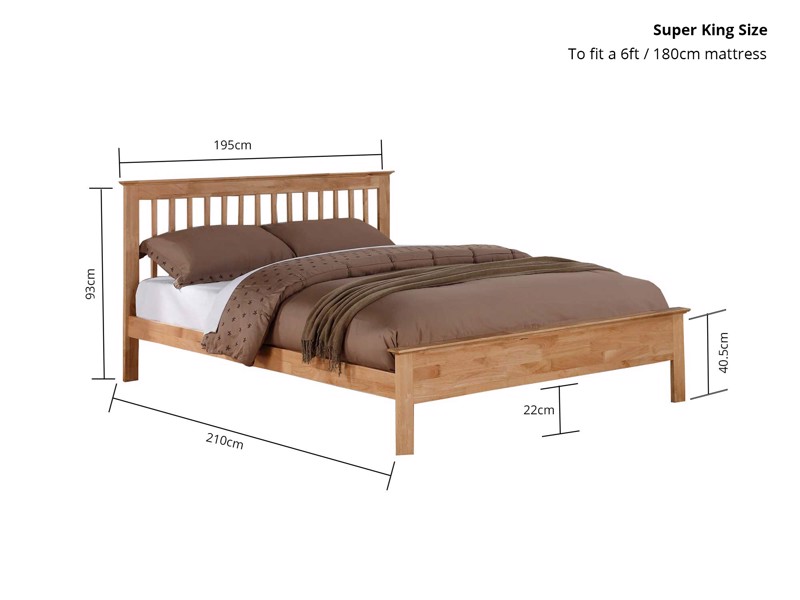 Land Of Beds Pentre Oak Wooden Super King Size Bed Frame7