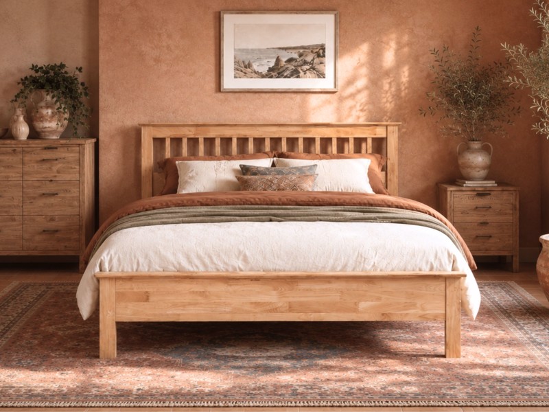 Land Of Beds Pentre Oak Wooden Bed Frame2
