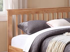 Land Of Beds Pentre Fixed Drawer Oak Finish Wooden King Size Bed Frame2