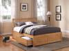 Land Of Beds Pentre Fixed Drawer Oak Finish Wooden Bed Frame1