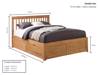 Land Of Beds Pentre Fixed Drawer Oak Finish Wooden King Size Bed Frame5