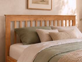 Land Of Beds Pentre Fixed Drawer Oak Finish Wooden King Size Bed Frame4