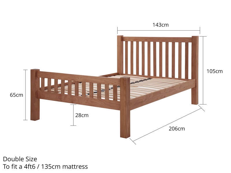 Land Of Beds Columbia Oak Wooden King Size Bed Frame7