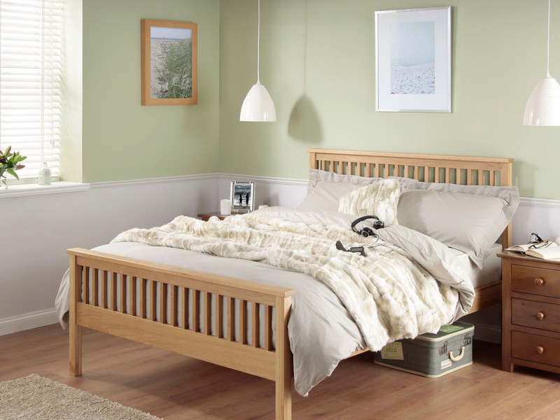 Land Of Beds Chandler Oak Wooden Bed Frame1