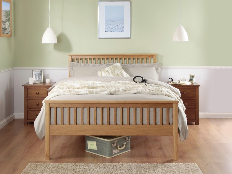 Land Of Beds Chandler Oak Wooden Bed Frame2