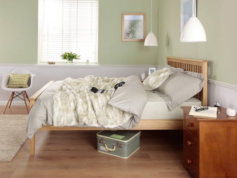 Land Of Beds Chandler Oak Wooden Bed Frame3