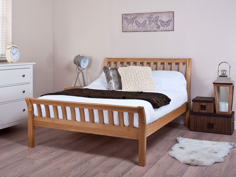 Land Of Beds Delaware Oak Wooden Bed Frame1
