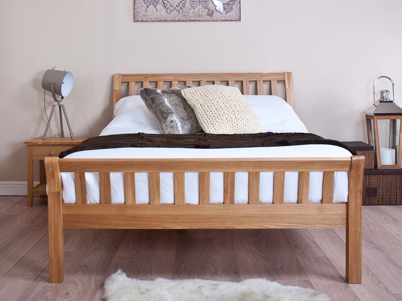Land Of Beds Delaware Oak Wooden Bed Frame2