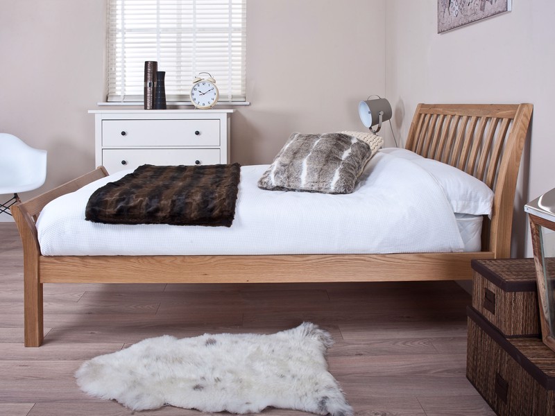 Land Of Beds Delaware Oak Wooden Bed Frame3