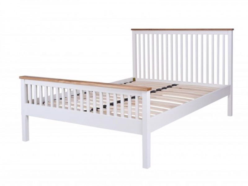 Land Of Beds Hudson White Wooden Bed Frame4