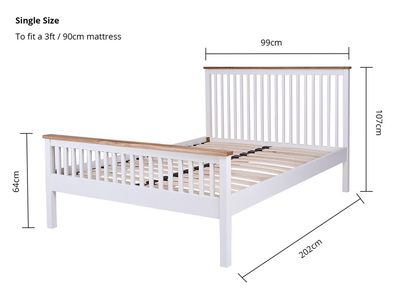 Land Of Beds Hudson White Wooden Bed Frame5