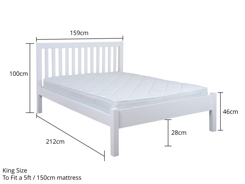 Land Of Beds Rio White Wooden Single Bed Frame6