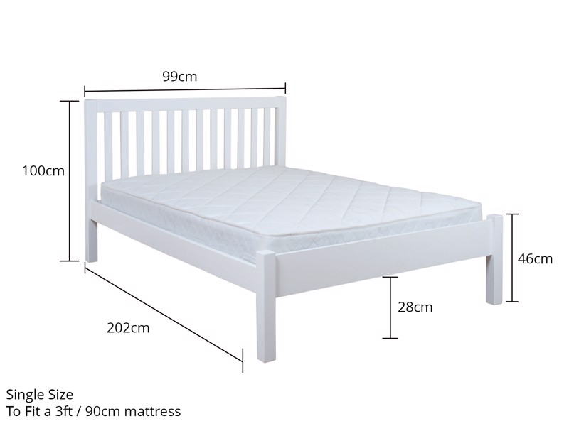 Land Of Beds Rio White Wooden Single Bed Frame7