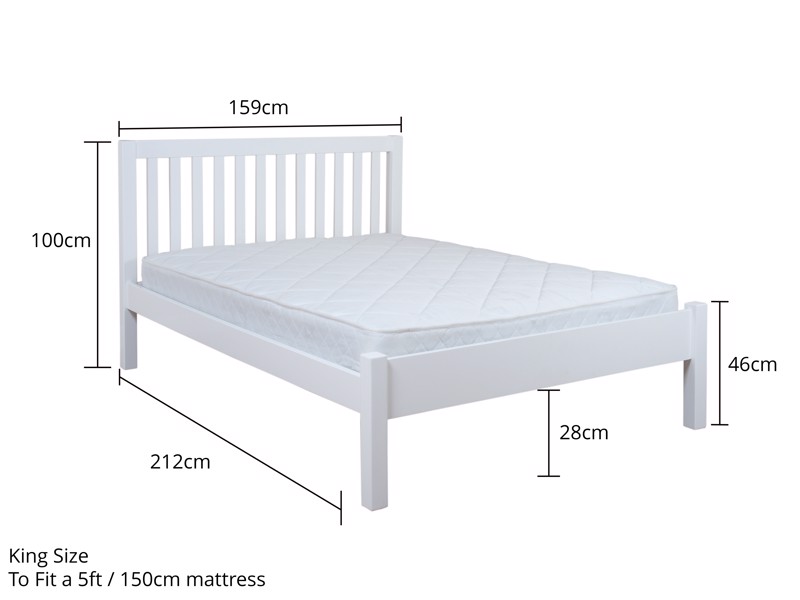 Land Of Beds Rio White Wooden Bed Frame6