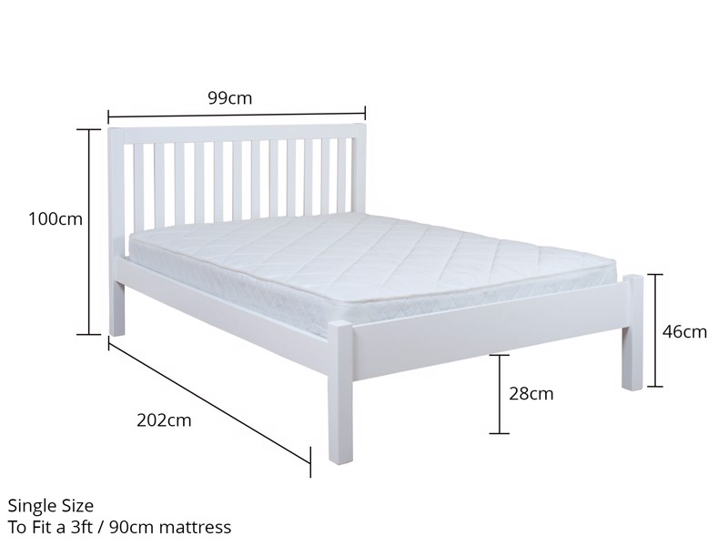 Land Of Beds Rio White Wooden Bed Frame7