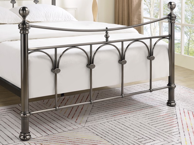 Land Of Beds Gladstone Nickel Metal King Size Bed Frame4
