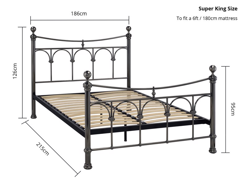 Land Of Beds Gladstone Nickel Metal Double Bed Frame7