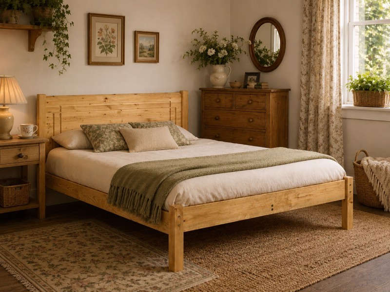 Friendship Mill Vegas Pine Wooden Bed Frame