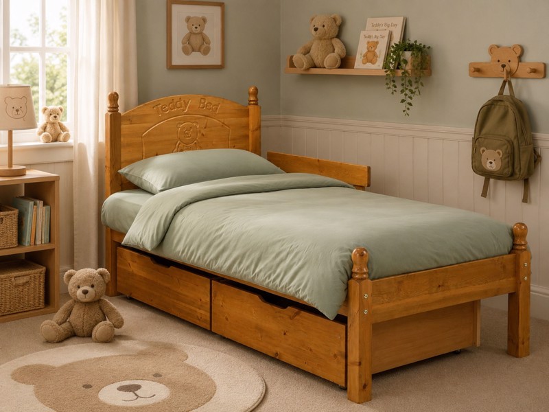 Friendship Mill Teddy Pine Wooden Kids Bed
