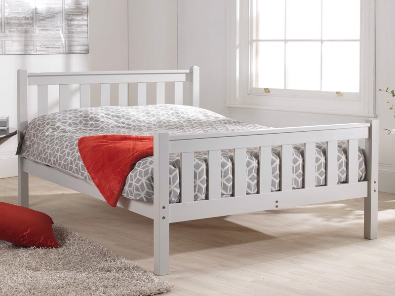 Friendship Mill Shaker Grey High Footend Wooden Large Single Bed Frame