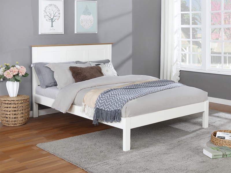 Land Of Beds Winton White Wooden King Size Bed Frame