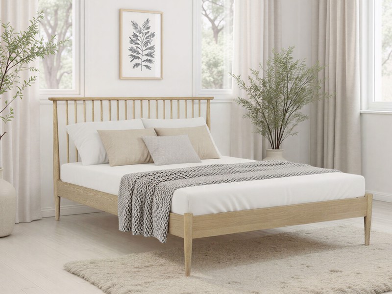 Land Of Beds Penrith Oak Wooden King Size Bed Frame