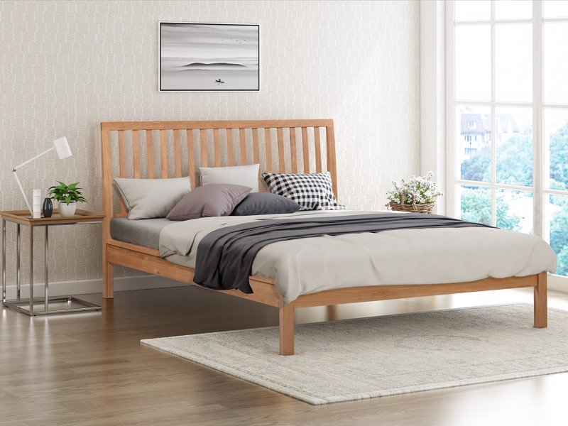 Land Of Beds Gosford Oak Wooden Double Bed Frame