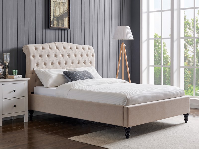 Land Of Beds Bridgerton Natural Fabric Double Bed Frame