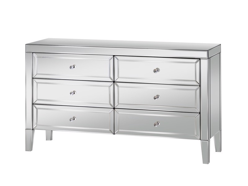 Land Of Beds Vesta Mirrored 6 Drawer Chest of Drawers
