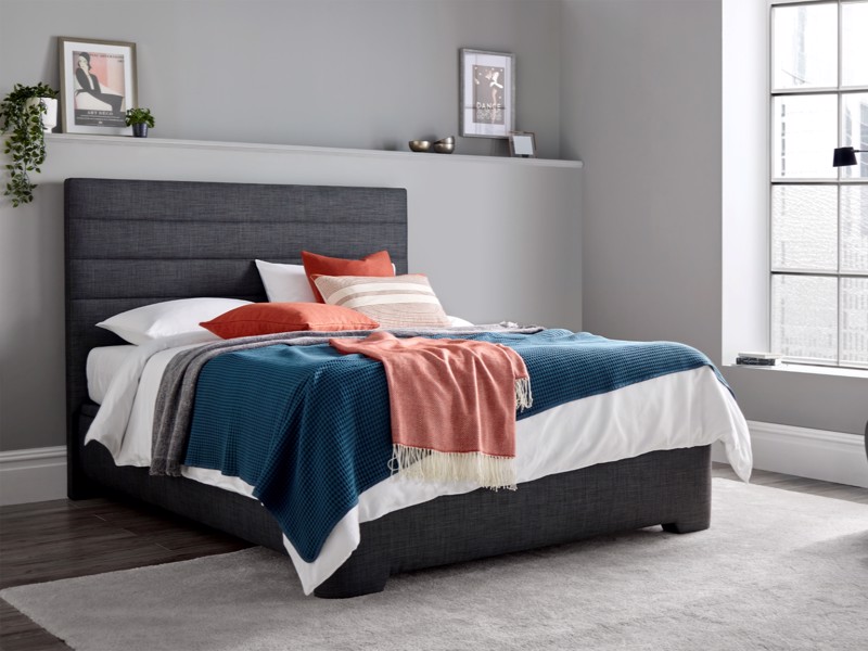 Land Of Beds Harding Slate Fabric Ottoman Bed