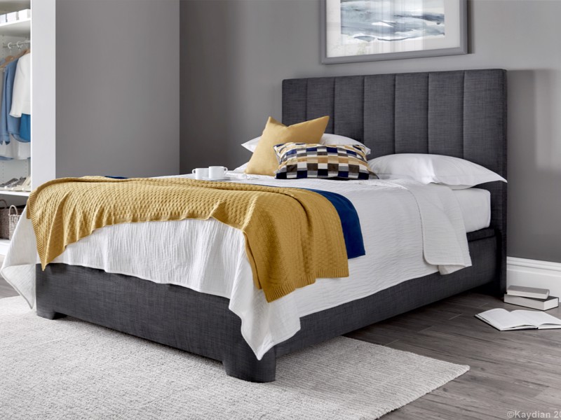 Land Of Beds Carter Slate Fabric Ottoman Bed