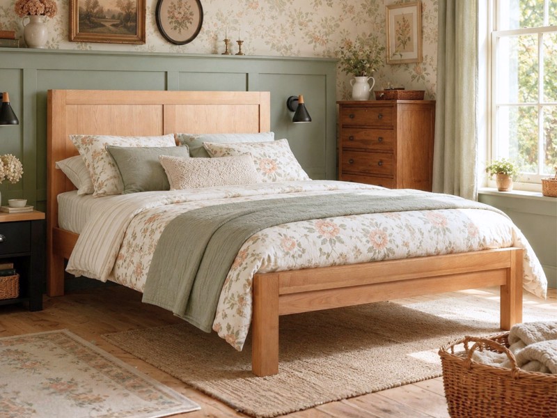 Land Of Beds Saunders Oak Wooden Bed Frame