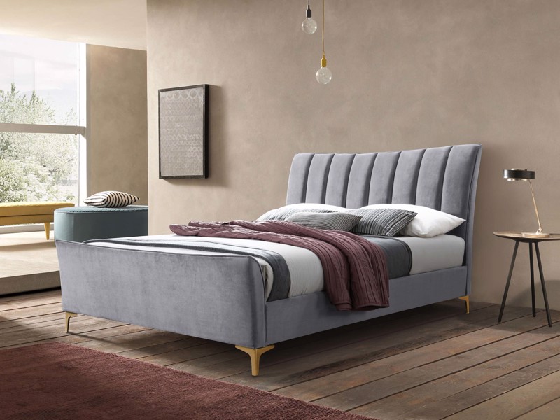 Land Of Beds Haysden Grey Fabric Small Double Bed Frame