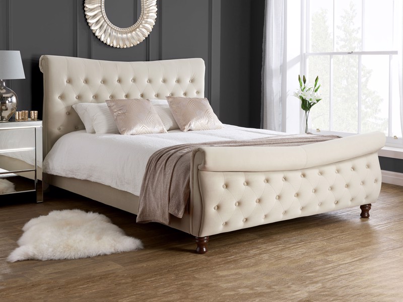 Land Of Beds Alverstone Beige Fabric King Size Bed Frame