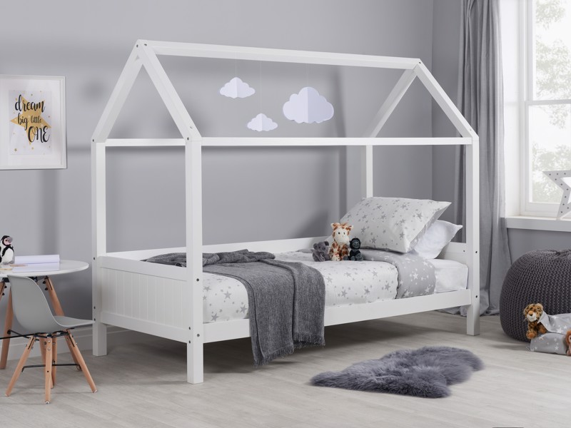 Land Of Beds Thornton Home White Wooden Single Kids Bed