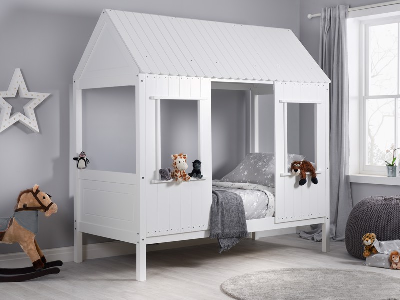 Land Of Beds Manor House White Wooden Single Kids Bed