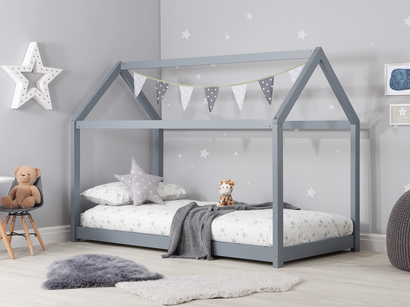 Land Of Beds Orchards House Grey Wooden Single Kids Bed