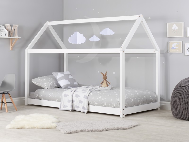 Land Of Beds Orchards House White Wooden Single Kids Bed