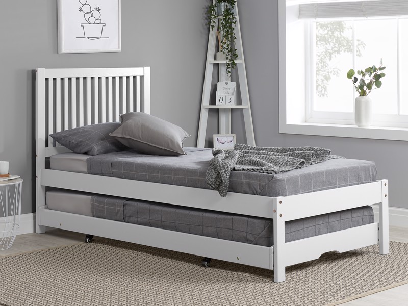 Land Of Beds Arden White Wooden Guest Bed