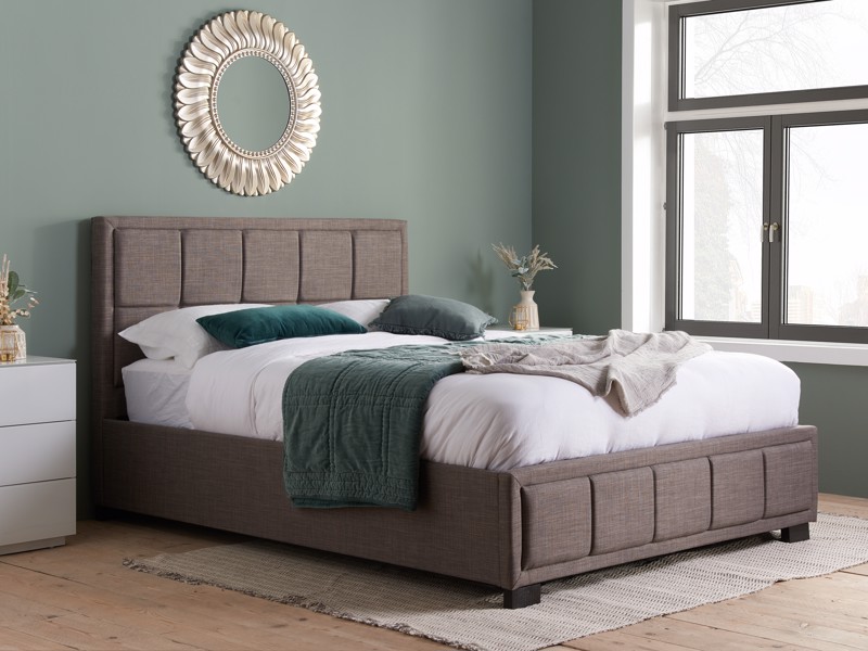 Land Of Beds Forte Grey Fabric Small Double Bed Frame