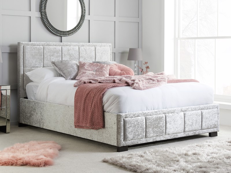Land Of Beds Forte Steel Grey Fabric Small Double Bed Frame