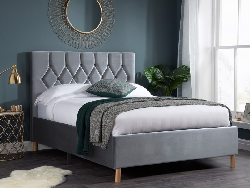 Land Of Beds Sonata Grey Fabric Bed Frame