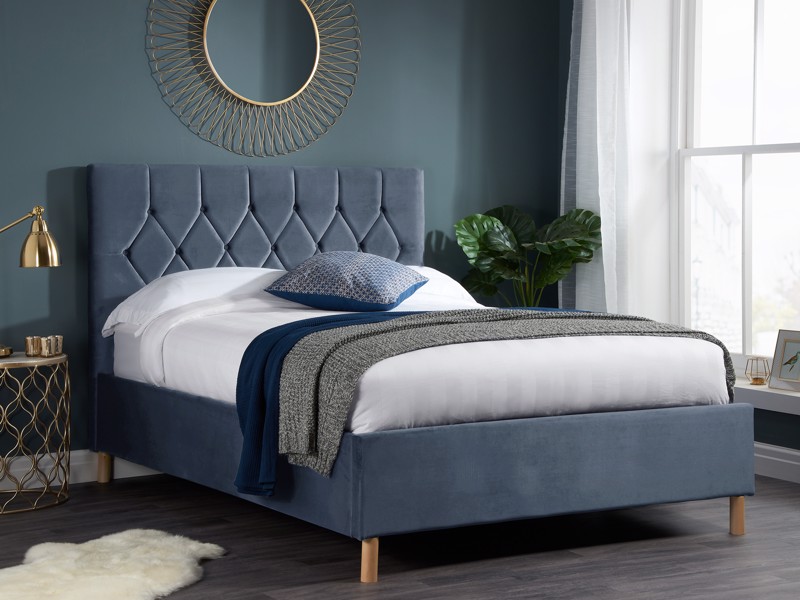 Land Of Beds Sonata Grey Fabric Small Double Bed Frame