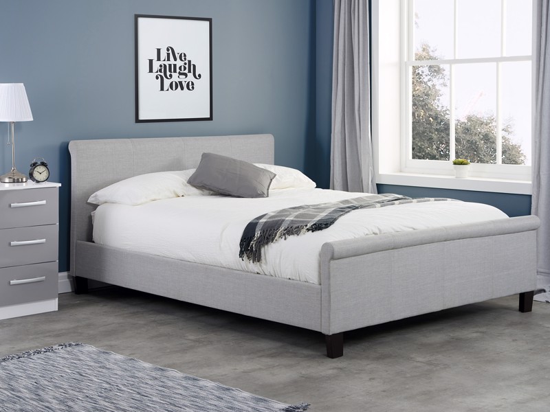 Land Of Beds Opus Grey Fabric Double Bed Frame