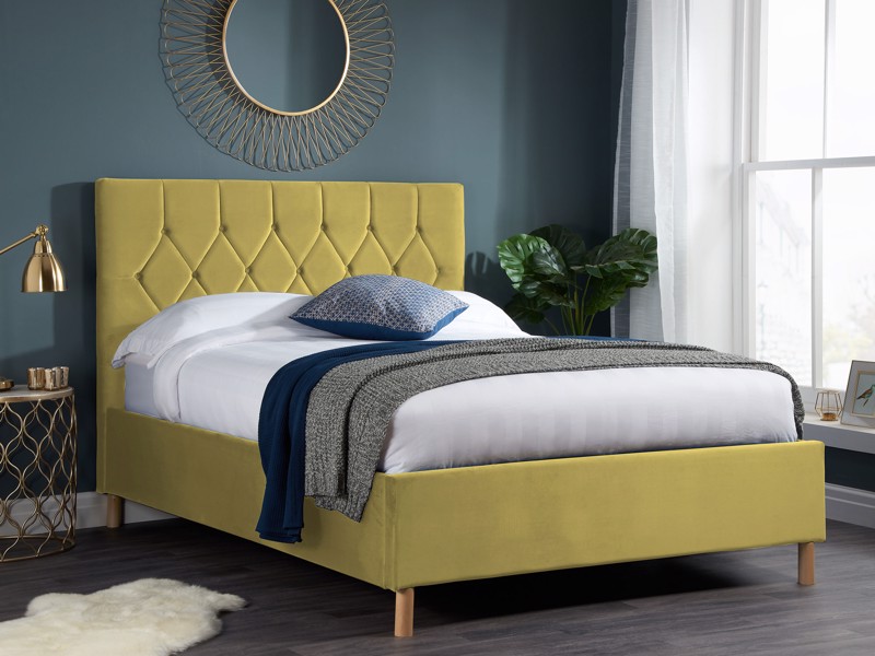 Land Of Beds Tempo Mustard Ottoman Bed